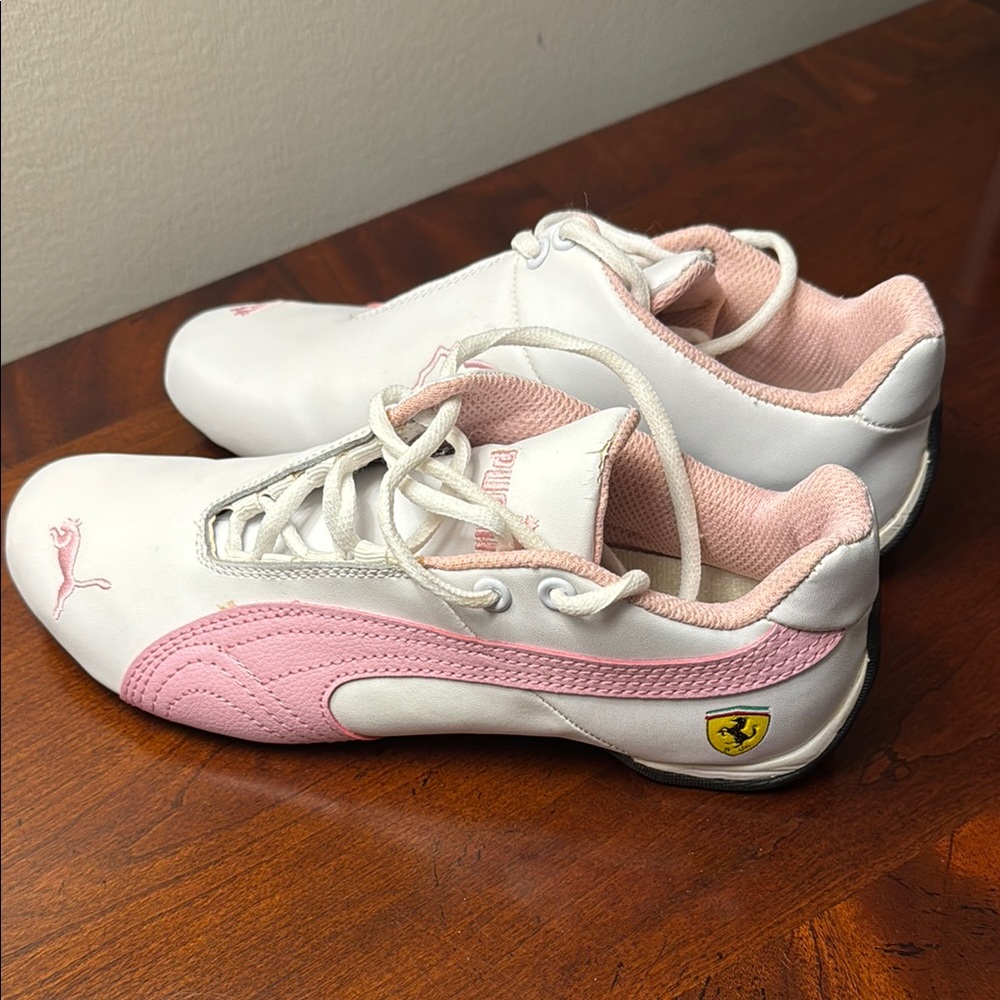 Puma Ferrari White and Pink Sneakers Classic Design